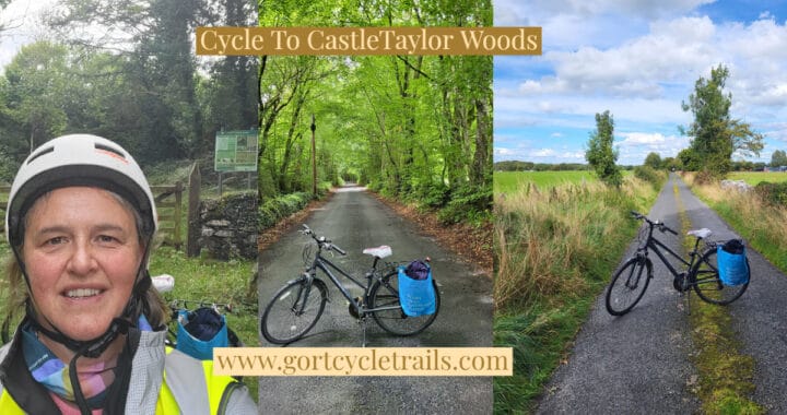 3 images of cycle to CastleTaylor Woods